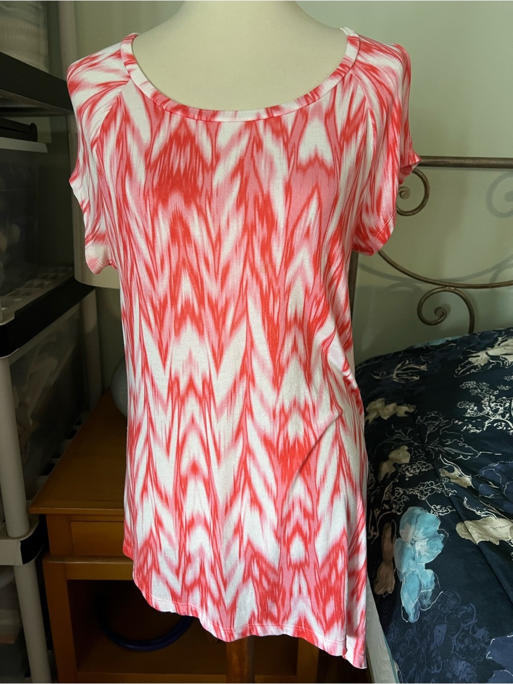 INC International Concepts Large Women's Pink Asymmetrical Short Sleeve Blouse